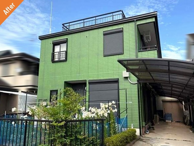 外壁塗装後の旭化成ヘーベルハウスの住宅