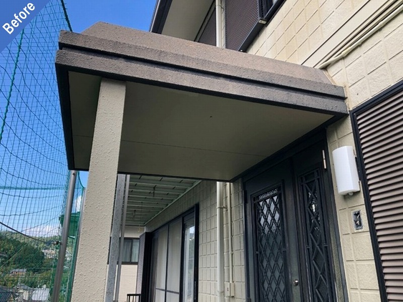 外壁塗装前の玄関廻り