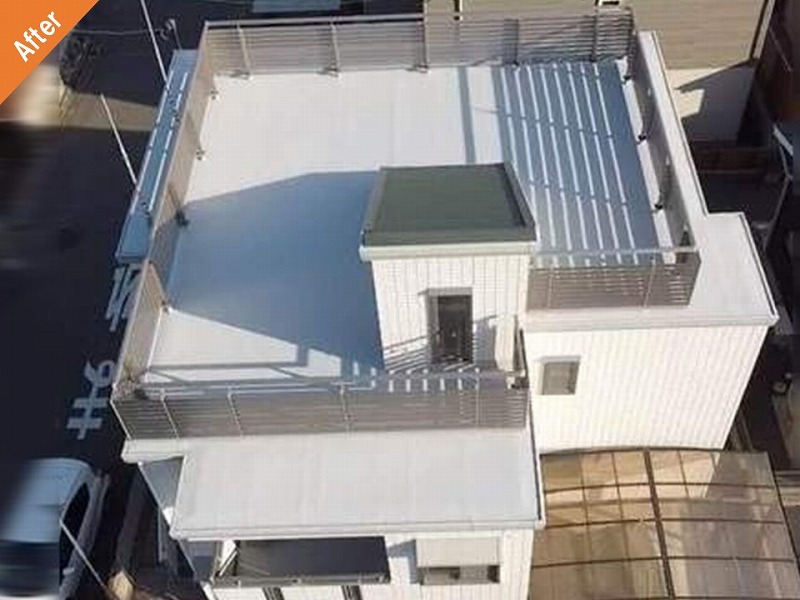 屋上防水工事後のヘーベルハウスの屋上