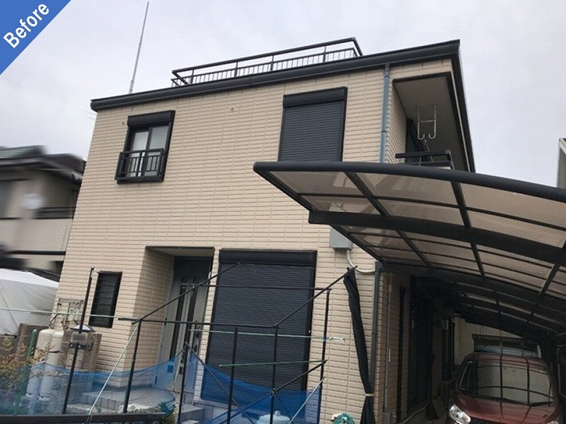 外壁塗装前の旭化成ヘーベルハウスの住宅