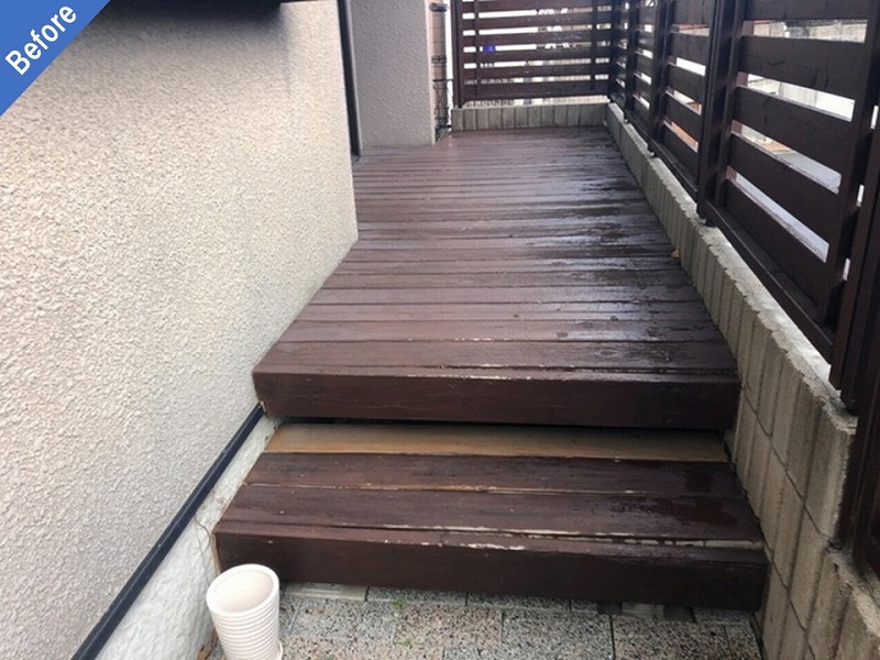 塗装前のテラス