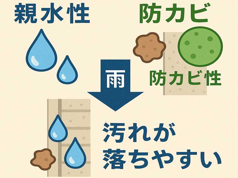 フッ素塗料はセルフクリーニング機能があるため汚れにくい