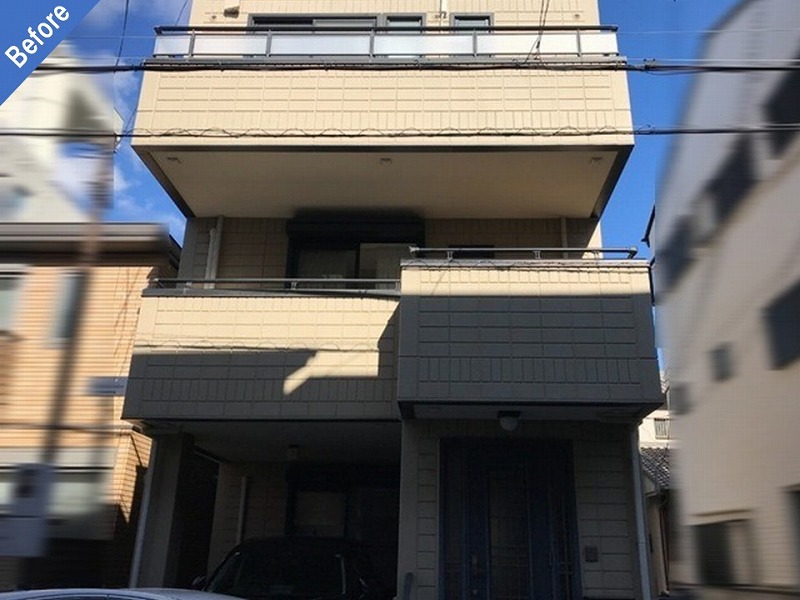 外壁塗装前の旭化成ヘーベルハウスの住宅