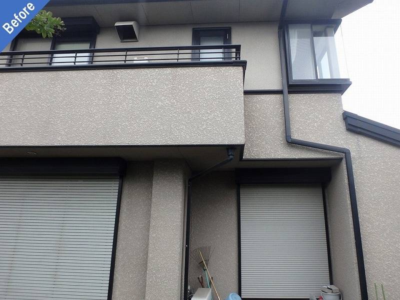羽曳野市でパナホームのお宅に吹き付けによるスタッコ仕上げをした事例