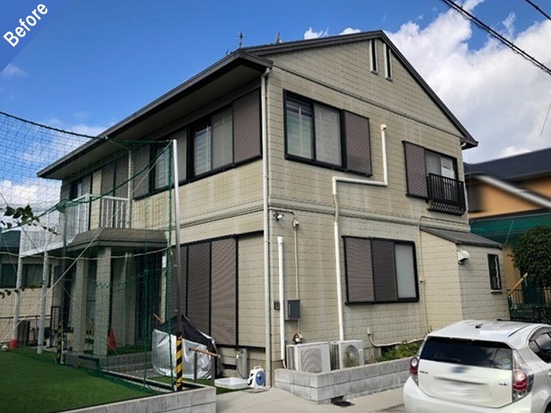 河内長野市の外壁塗装前の積水ハウス