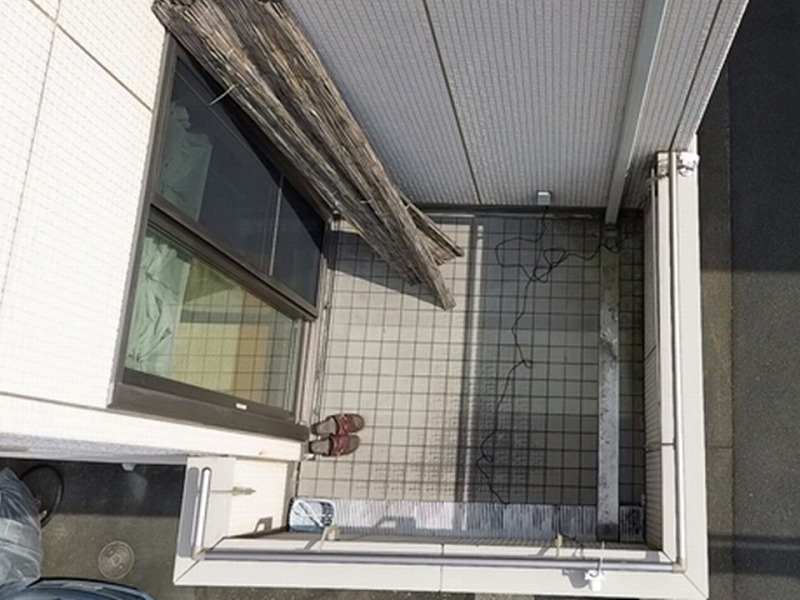塩ビシート防水が施工されたバルコニーの調査