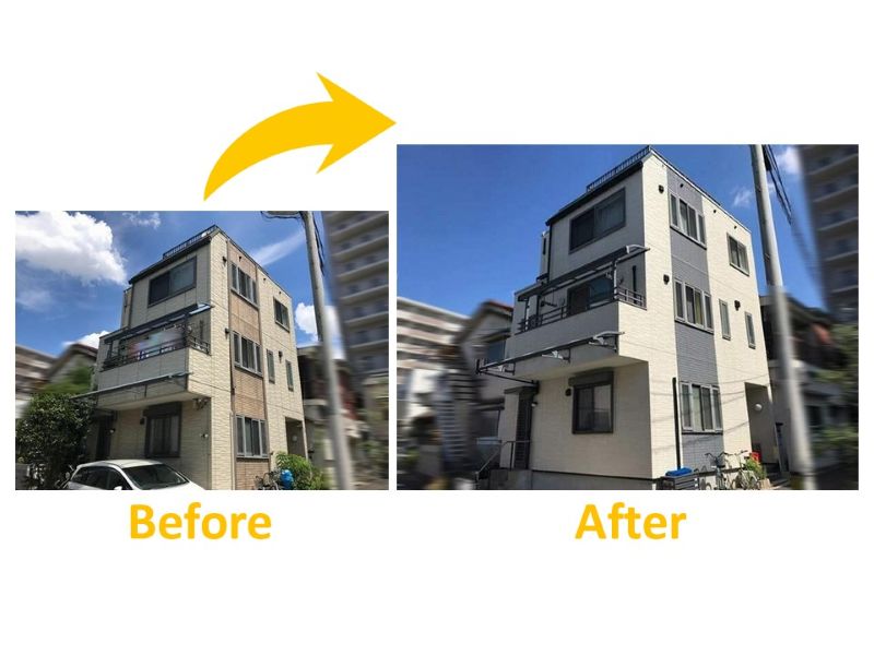 おしゃれなツートンにしたビフォーアフター施工事例⑱