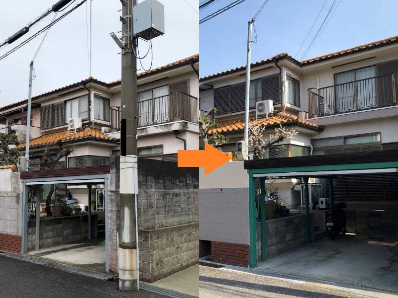 弊社の和風の外壁塗装事例（河内長野市）