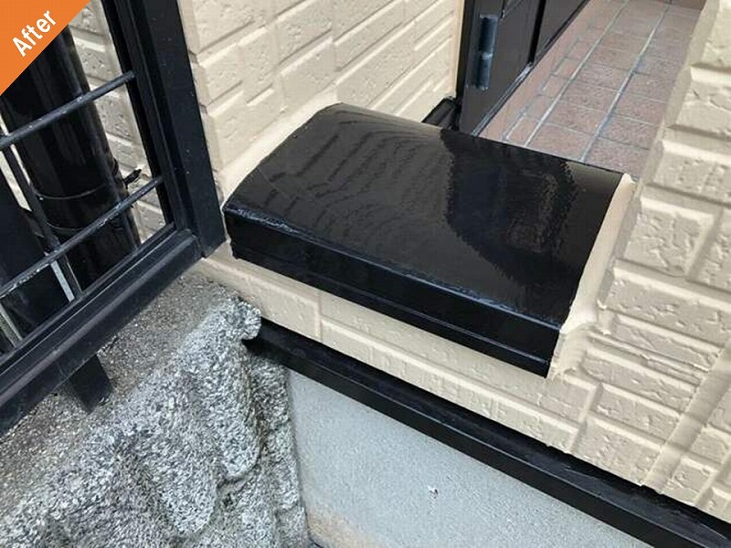 外壁塗装後の笠木