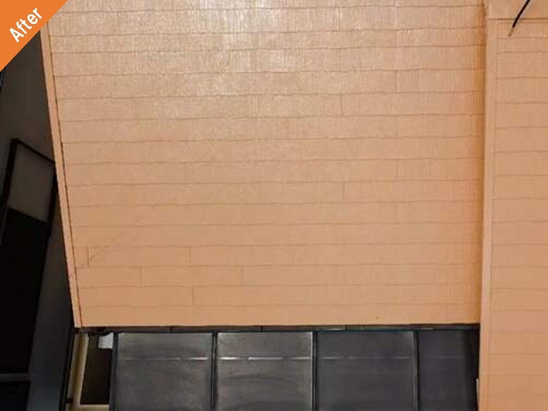 サンタンオレンジで屋根塗装後のスレート瓦