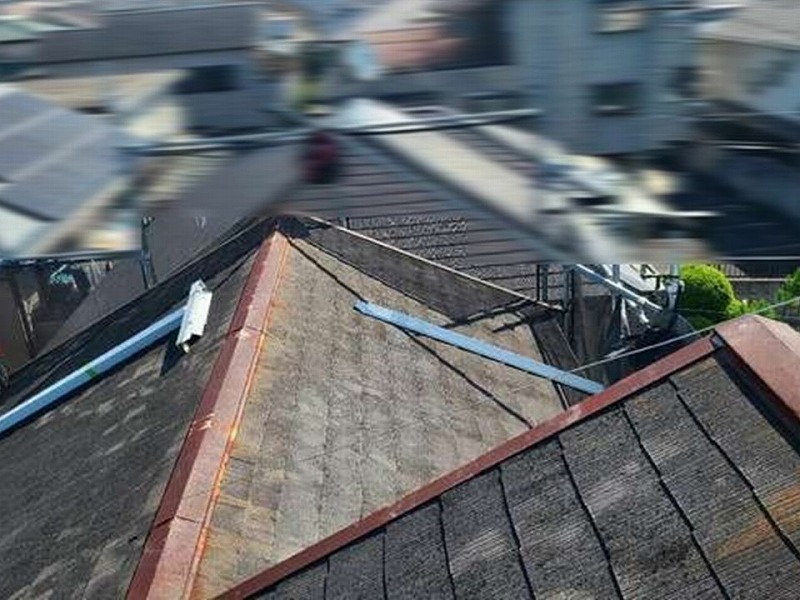 板金交換前の屋根全景
