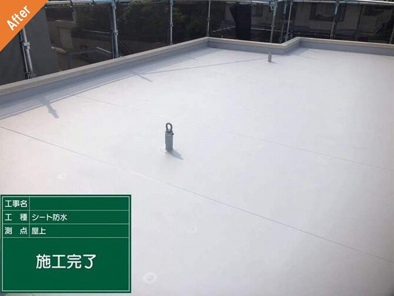 塩ビシート防水後の陸屋根