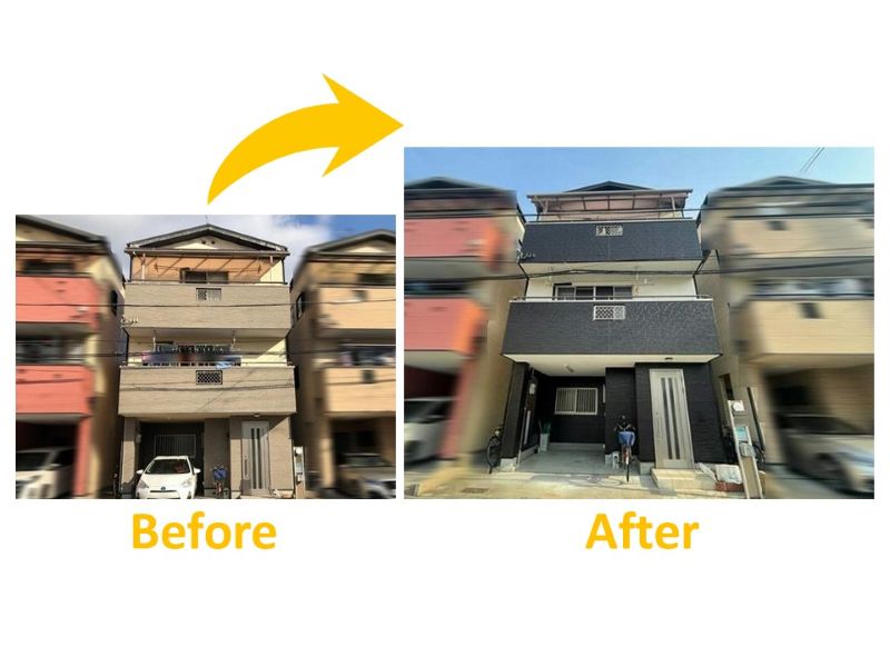 おしゃれなツートンにしたビフォーアフター施工事例㉑