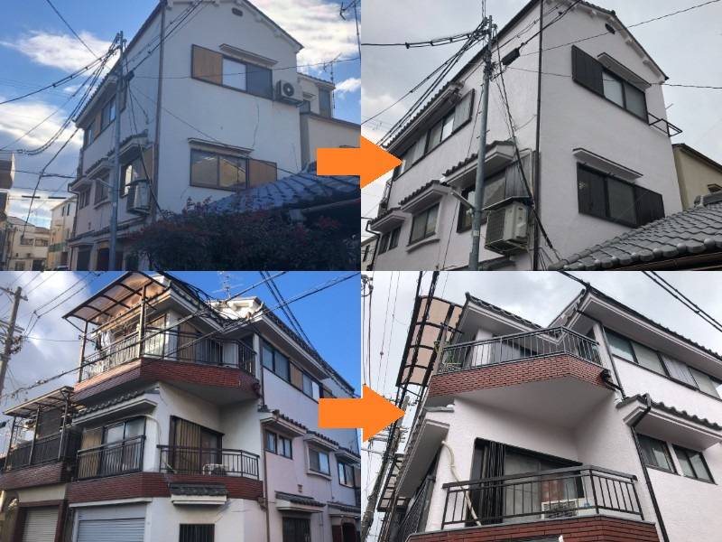弊社の和風の外壁塗装事例（大阪市生野区）
