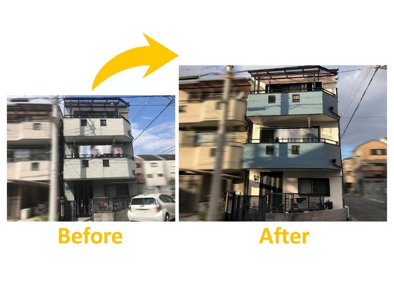 おしゃれなツートンにしたビフォーアフター施工事例③