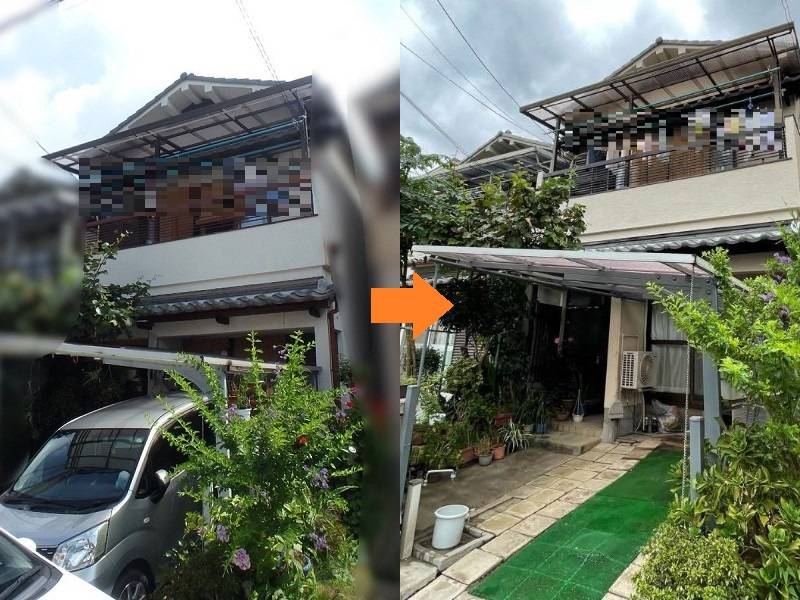 弊社の和風の外壁塗装事例（大阪狭山市）