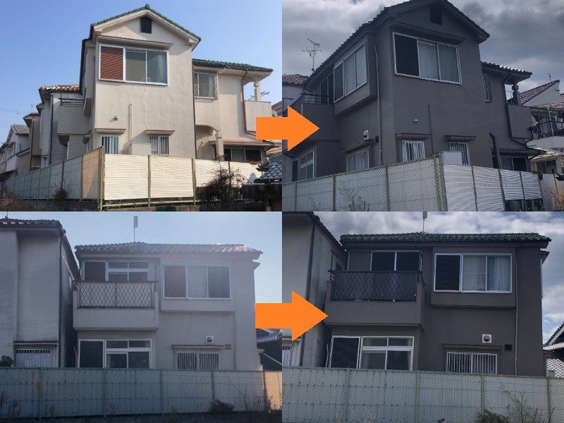 弊社の和風の外壁塗装事例（河内長野市）