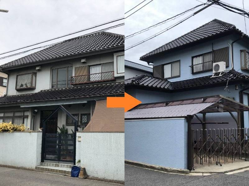 弊社の和風の外壁塗装事例