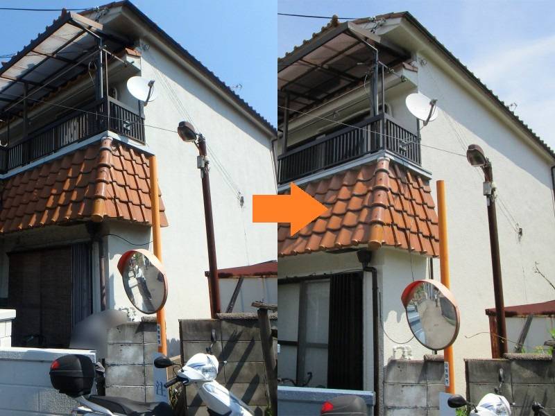 弊社の和風の外壁塗装事例（羽曳野市）