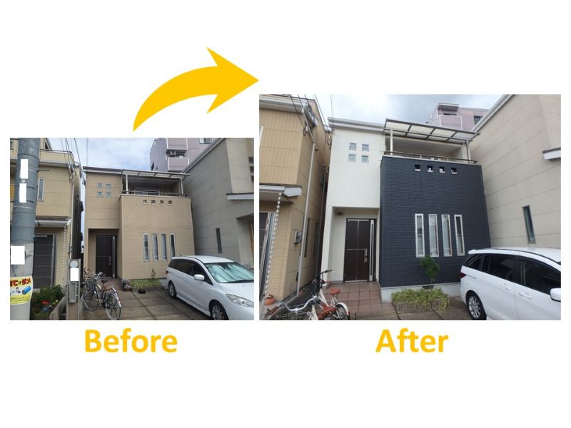 おしゃれなツートンにしたビフォーアフター施工事例⑯