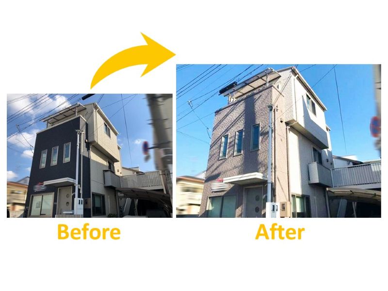 おしゃれなツートンにしたビフォーアフター施工事例⑨