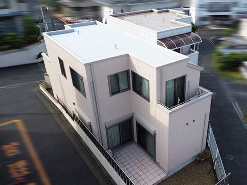 塩ビシート防水・外壁塗装完了後の積水ハウス