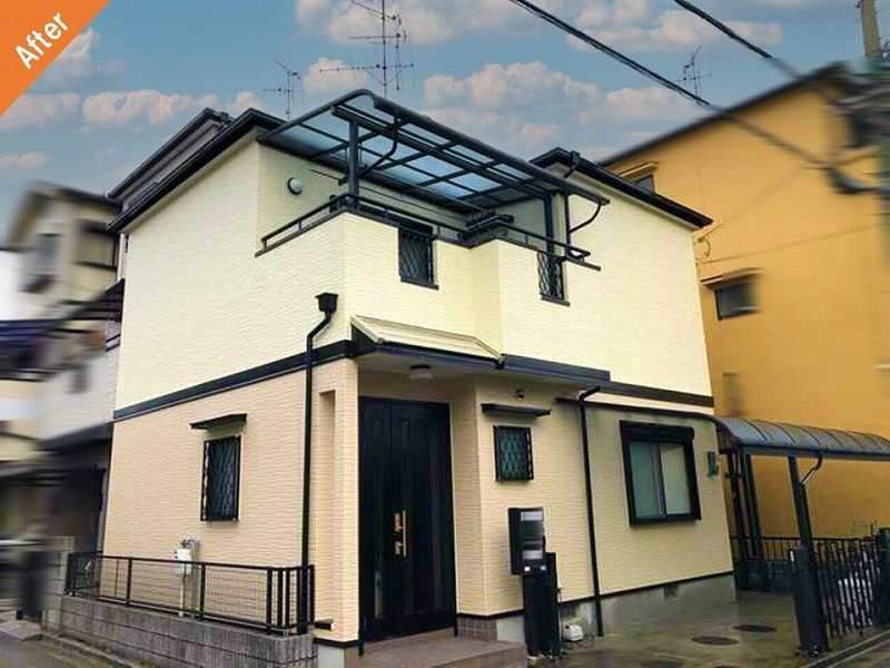 松原市の雨漏り改善後の戸建て住宅