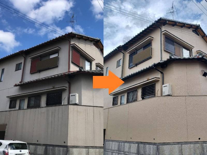 弊社の和風の外壁塗装事例（羽曳野市）
