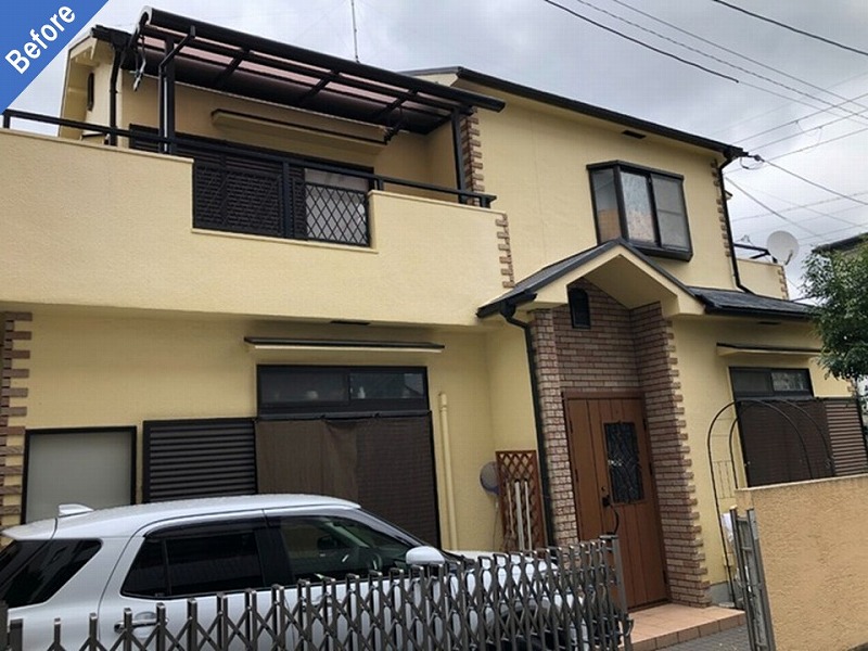 羽曳野市の外壁塗装前の戸建て住宅