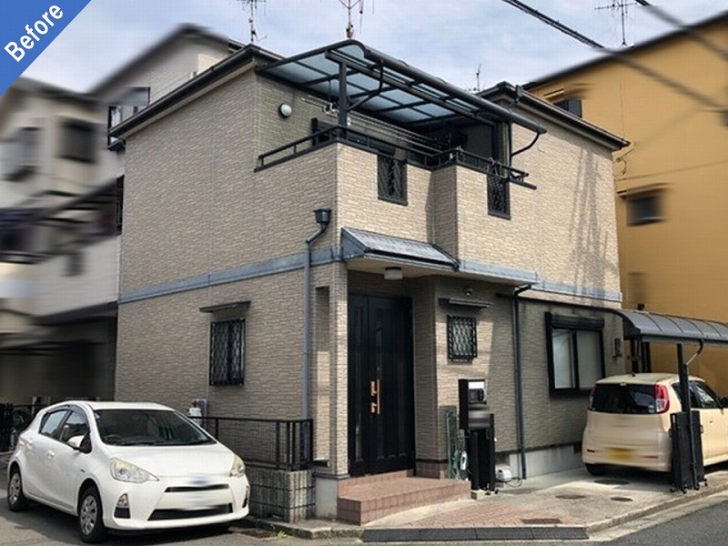 松原市の雨漏り改善前の戸建て住宅