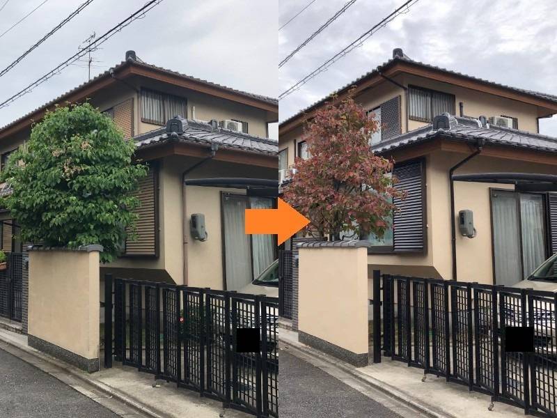 弊社の和風の外壁塗装事例（守口市）