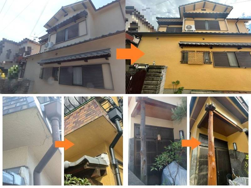 弊社の和風の外壁塗装事例（羽曳野市）