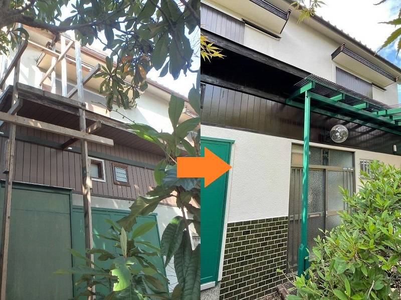 弊社の和風の外壁塗装事例（松原市）