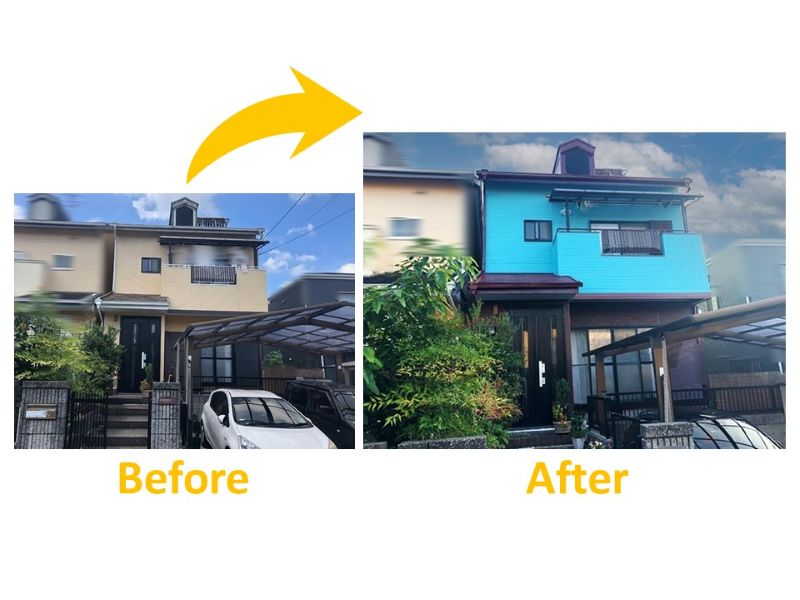おしゃれなツートンにしたビフォーアフター施工事例⑤