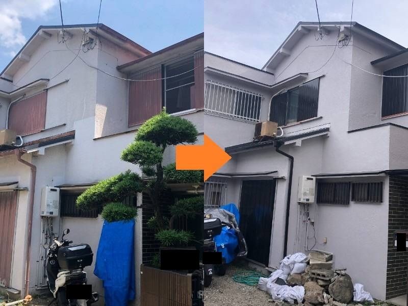 弊社の和風の外壁塗装事例（羽曳野市）