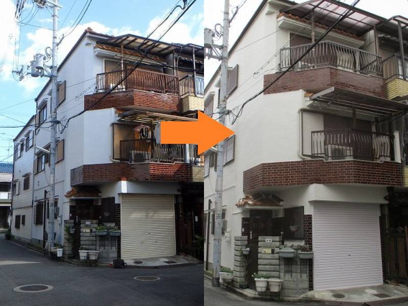 弊社の和風の外壁塗装事例（大阪市東住吉区）
