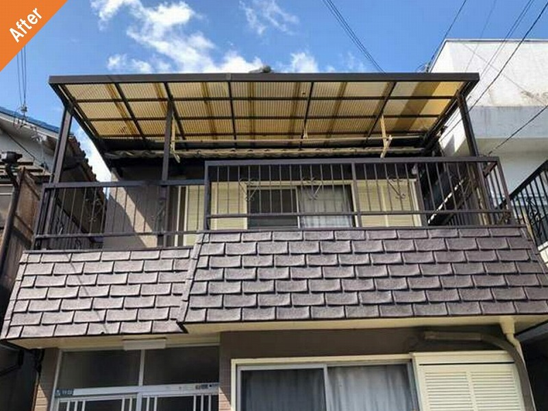 松原市の外壁塗装後の戸建て住宅
