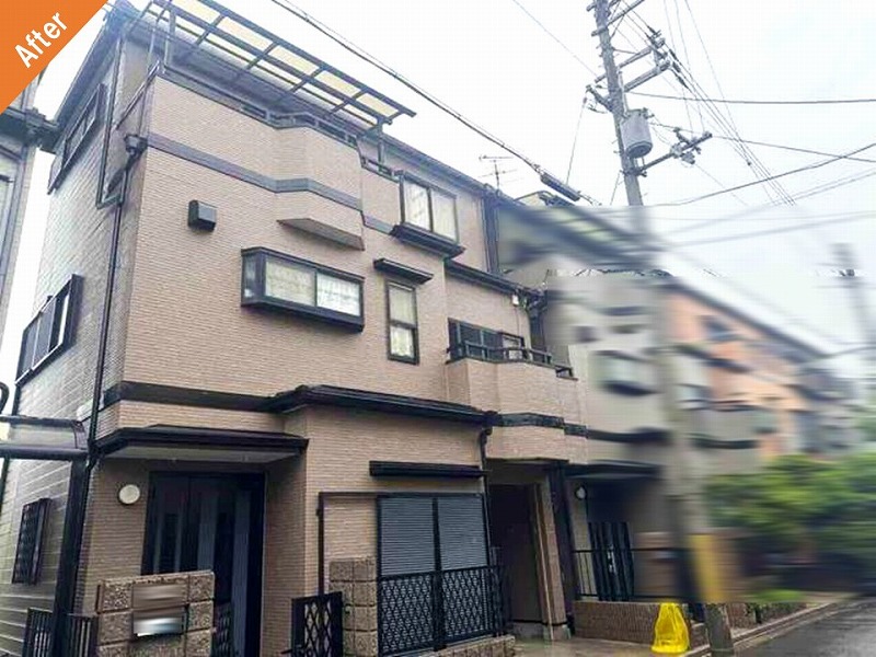 築25年の外壁塗装後の戸建て住宅