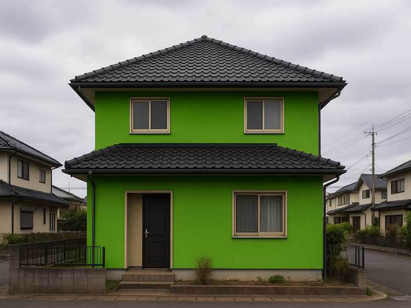 グリーンの外壁の失敗例 周囲の景観や屋根・サッシと合わなかった