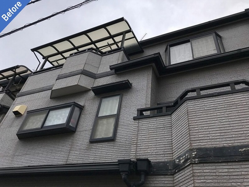 外壁塗装前の正面外壁
