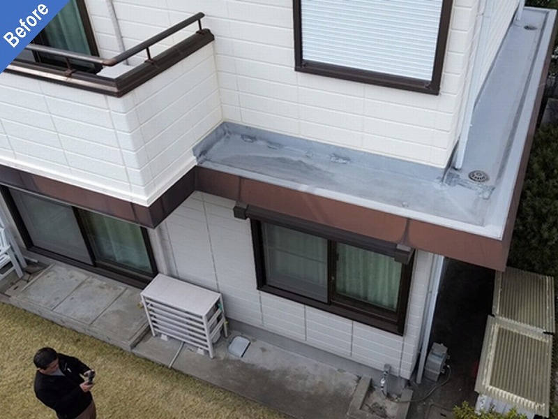 塗装工事と防水工事前のヘーベルハウス