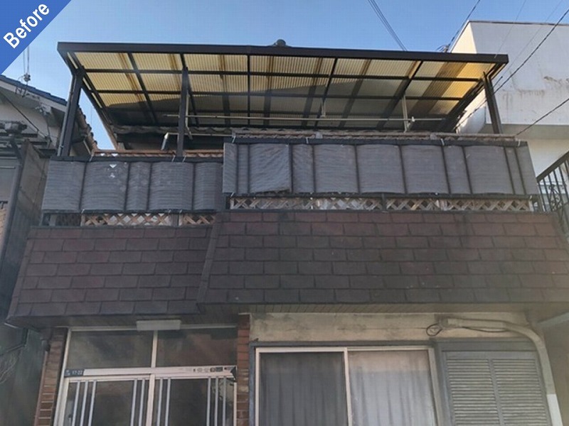 松原市の外壁塗装前の戸建て住宅