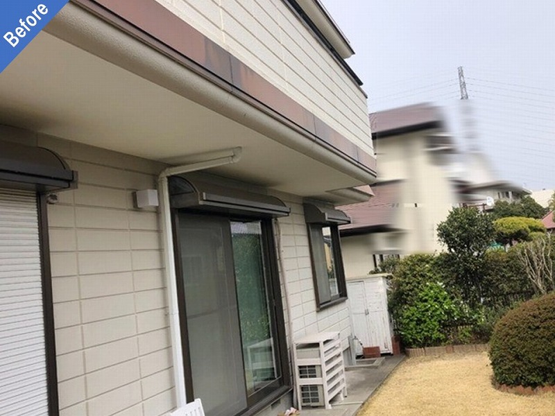 外壁塗装前の1階ベランダ