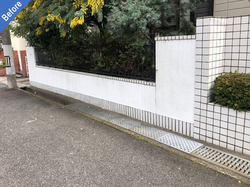 塗装工事前の外塀全景