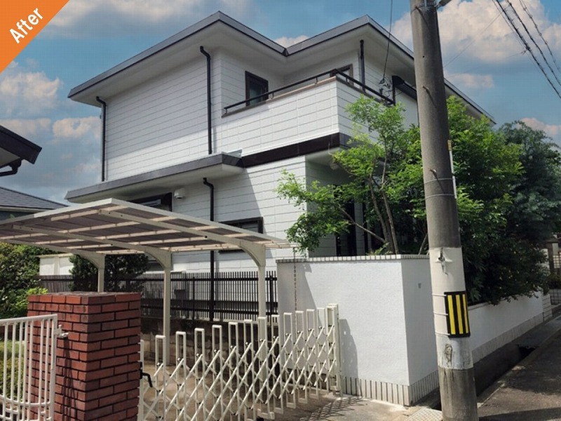 外壁塗装後の旭化成ヘーベルハウス全景