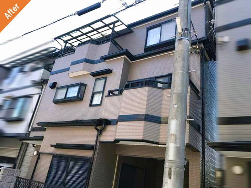 外壁塗装後の戸建て住宅