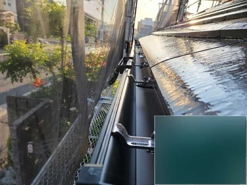 新しい雨どいを設置