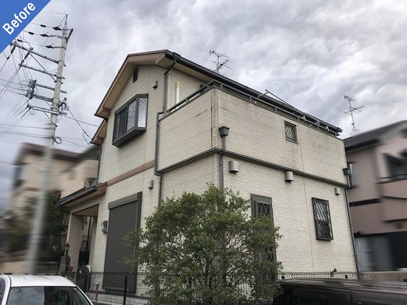 外壁塗装前の窯業系サイディングの戸建て住宅