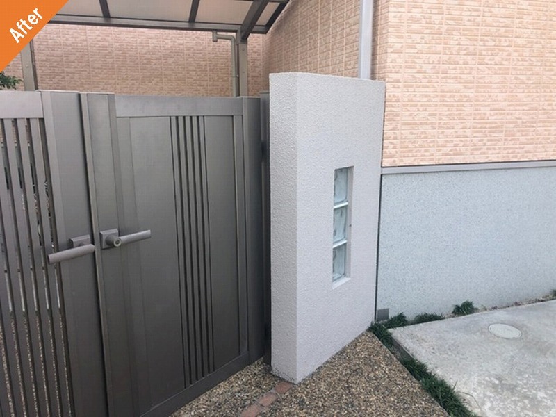 外壁塗装後の塀
