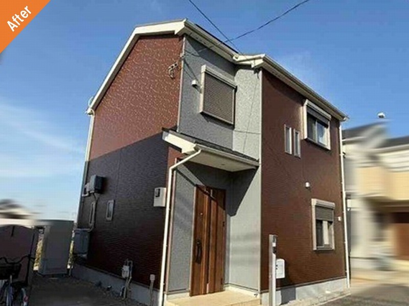 岸和田市の外壁塗装後の難付着サイディングの戸建て住宅